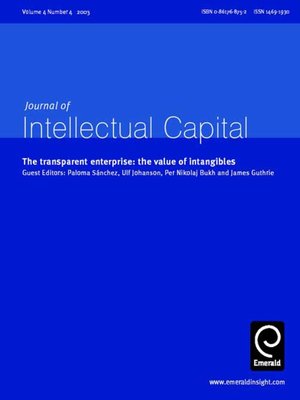 cover image of Journal of Intellectual Capital, Volume 4, Issue 4